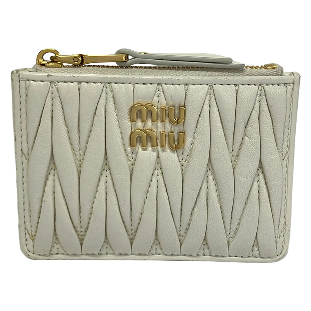 Miumiu Matelasse Cream Leather Coin #358460M56B